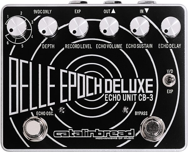 open zoom image for Catalinbread Belle Epoch Deluxe Delay Pedal, Black &amp; Silver, Action Position Back