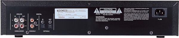 open zoom image for TASCAM CD-RW900SL CD Recorder with MP3 Playback, Rear