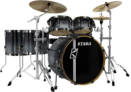 open zoom image for Tama SL62HZ Superstar SL Custom Hyper-Drive 6-Piece Drum Kit, Custom Titanium Fade