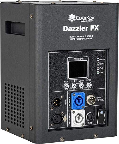 open zoom image for ColorKey Dazzler FX Cold Spark Machine, Action Position Front