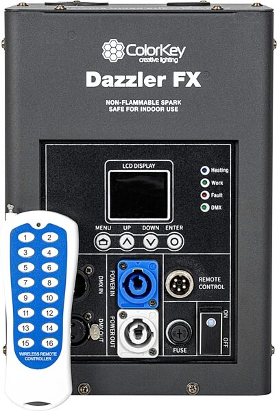 open zoom image for ColorKey Dazzler FX Cold Spark Machine, Action Position Front