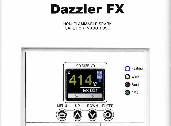 open zoom image for ColorKey Dazzler FX Cold Spark Machine, Action Position Front