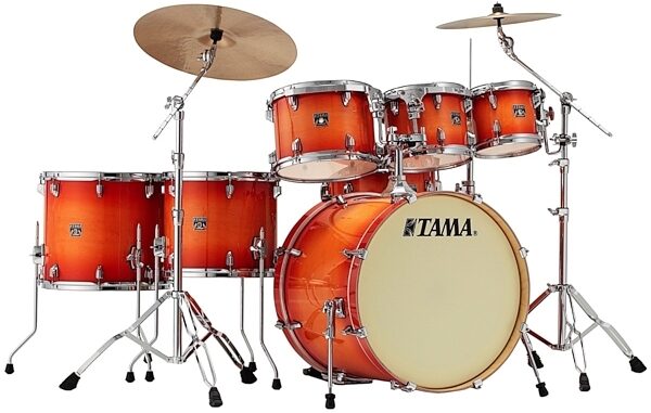 open zoom image for Tama CL72S Superstar Classic Drum Shell Kit, 7-Piece, Tangerine Lacquer Burst, Alt