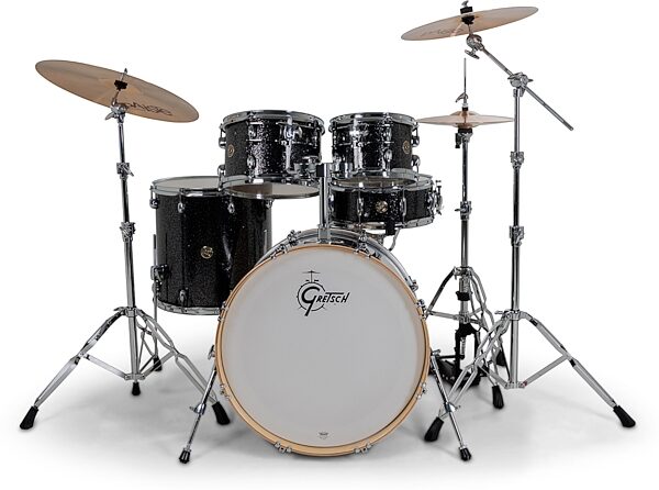 open zoom image for Gretsch CM2E627 Catalina Maple CM2 Drum Shell Kit, 5-Piece, Black Stardust, Action Position Back