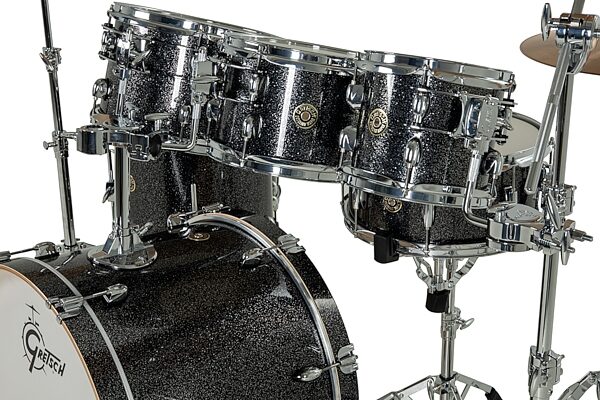 open zoom image for Gretsch CM2E627 Catalina Maple CM2 Drum Shell Kit, 7-Piece, Black Stardust, Action Position Back