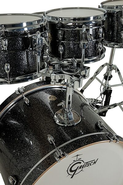 open zoom image for Gretsch CM2E627 Catalina Maple CM2 Drum Shell Kit, 7-Piece, Black Stardust, Action Position Back