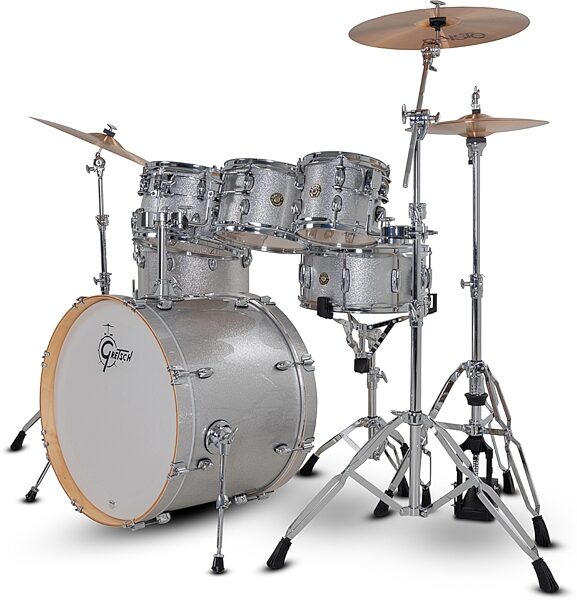 open zoom image for Gretsch CM2E627 Catalina Maple CM2 Drum Shell Kit, 7-Piece, Silver Sparkle, Action Position Back