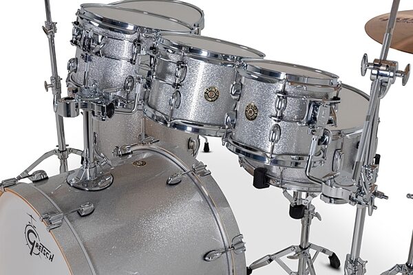 open zoom image for Gretsch CM2E627 Catalina Maple CM2 Drum Shell Kit, 7-Piece, Silver Sparkle, Action Position Back