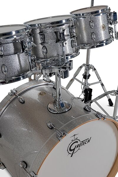 open zoom image for Gretsch CM2E627 Catalina Maple CM2 Drum Shell Kit, 7-Piece, Silver Sparkle, Action Position Back
