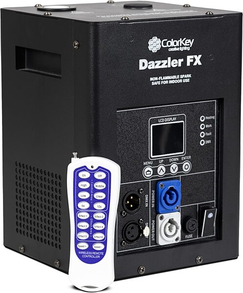 open zoom image for ColorKey Dazzler FX MKII Cold Spark Machine, Black, Action Position Back