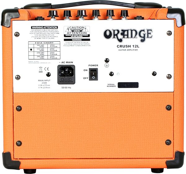 open zoom image for Orange Crush PiX CR12L Guitar Combo Amplifier (12 Watts, 1x6"), Back