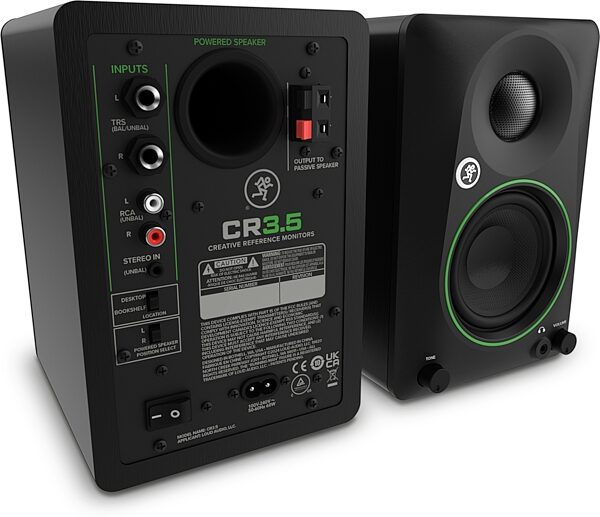 open zoom image for Mackie CR3.5 Powered Studio Monitors, Pair, Action Position Back