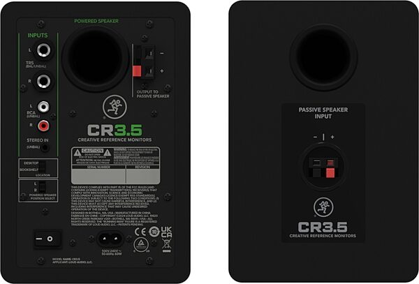 open zoom image for Mackie CR3.5 Powered Studio Monitors, Pair, Action Position Back