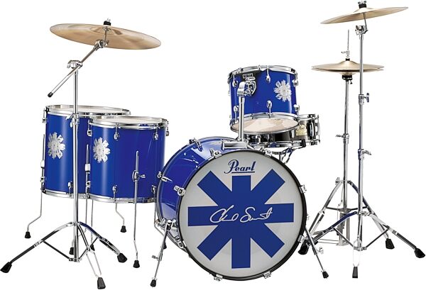 open zoom image for Pearl CS725C Chad Smith Limited Edition 5-Piece Drum Kit, Metallic Blue
