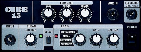 open zoom image for Roland Cube 15 Guitar Combo Amplifier (15 Watts, 1x8 in.), Top