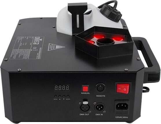open zoom image for Chauvet DJ Geyser P5 Fog Machine with Lighting Effects, New, Action Position Back