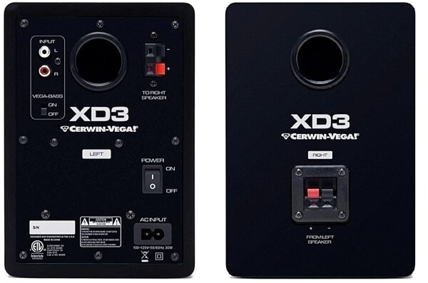 open zoom image for Cerwin-Vega XD3 Desktop Speakers, Back
