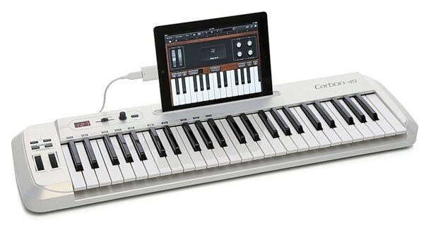 open zoom image for Samson Carbon 49 USB MIDI Keyboard Controller, 49-Key, New, In Use with iPad