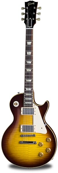 open zoom image for Gibson Custom Shop Chambered 1958 Les Paul VOS Reissue Electric Guitar (With Case), Faded Tobacco