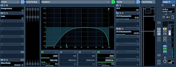 open zoom image for Steinberg Nuendo Recording Software (Macintosh and Windows), Channel Strip