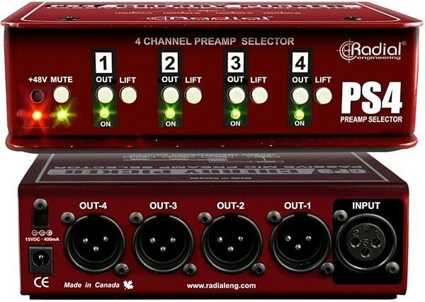 open zoom image for Radial Cherry Picker Studio Preamp Selector, Front and Rear