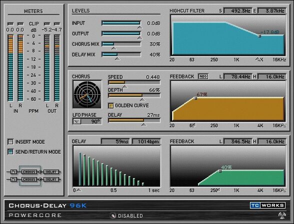 open zoom image for TC Electronic PowerCore Element DSP Card (Macintosh and Windows), Chorus-Delay