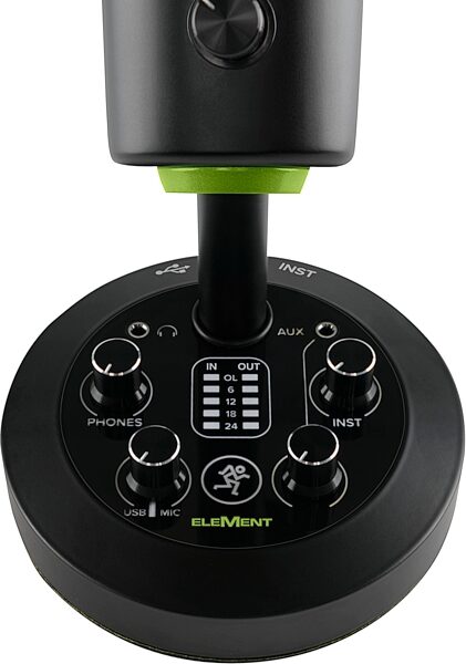 open zoom image for Mackie EleMent Chromium Premium USB Condenser Microphone with Built-in 2-Channel Mixer, New, Detail Control Panel