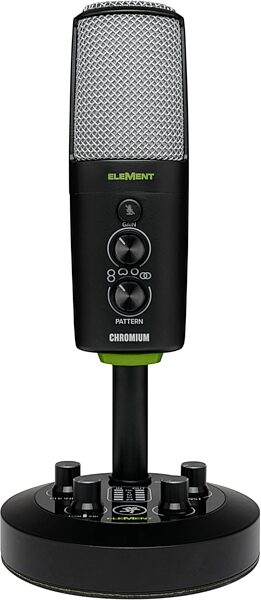 open zoom image for Mackie EleMent Chromium Premium USB Condenser Microphone with Built-in 2-Channel Mixer, New, Main