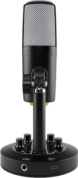 open zoom image for Mackie EleMent Chromium Premium USB Condenser Microphone with Built-in 2-Channel Mixer, New, Rear detail Back