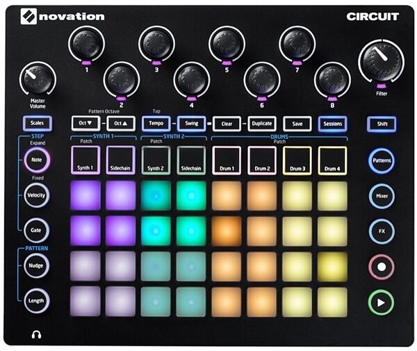 open zoom image for Novation Circuit Groove Box with Sample Import, Pattern Mode