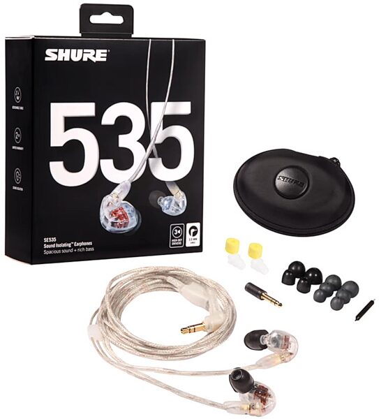 open zoom image for Shure SE535 Pro Sound Isolating Earphones, Clear, SE535-CL, Package