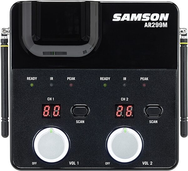 open zoom image for Samson Concert 288m Dual-Channel Wireless Combo Lavalier/Headset & Handheld Microphone System, Band D, Open Box (Very Good), Action Position Front