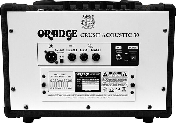 open zoom image for Orange Crush Acoustic 30 Guitar Combo Amplifier (30 Watts, 1x8"), Black, Action Position Back