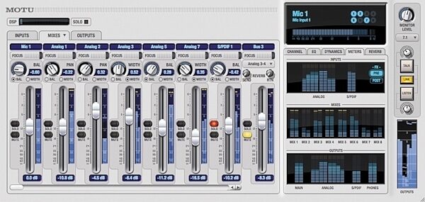 open zoom image for MOTU 828Mk3 Hybrid FireWire/USB Audio Interface, CueMix
