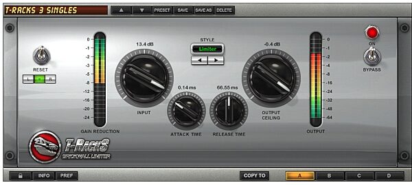 open zoom image for IK Multimedia T-RackS 3 Singles Mastering Software (Mac and Windows), Brickwall Limiter