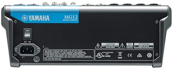open zoom image for Yamaha MG12 Mixer, 4-Bus, New, Rear