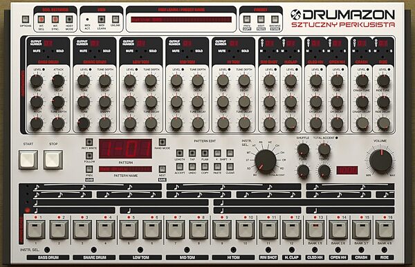 open zoom image for D16 Group Drumazon Drum Machine Plug-in Software, Digital Download, Screenshot Front