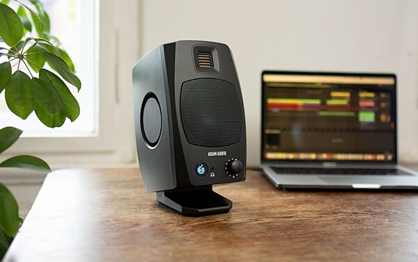 open zoom image for ADAM Audio D3V Active Desktop Studio Monitors, Pair, Black, In Use