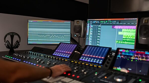 open zoom image for ADAM Audio D3V Active Desktop Studio Monitors, Pair, Black, In Use