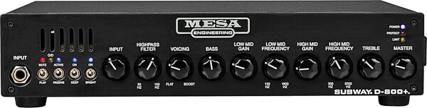 open zoom image for Mesa/Boogie Subway D-800 Plus Bass Guitar Amplifier Head (800 Watts), New, Action Position Back