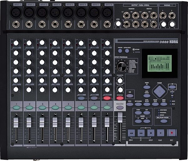 open zoom image for Korg D888 8-Track Hard Disk Recorder, Top