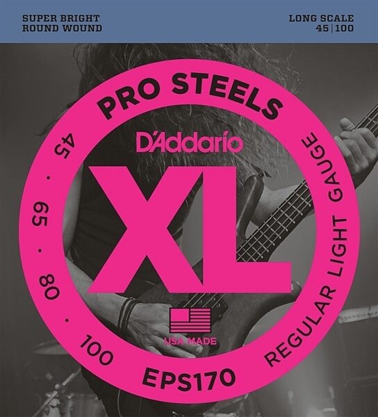 open zoom image for D'Addario EPS170 XL ProSteels Light Gauge/Long Scale Bass Strings, Main