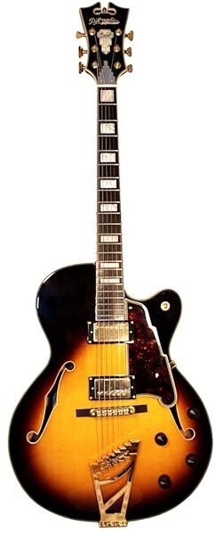 open zoom image for D'Angelico EXDH Hollowbody Electric Guitar (with Case), Vintage Sunburst