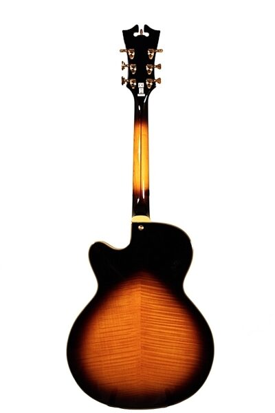 open zoom image for D'Angelico EXDH Hollowbody Electric Guitar (with Case), Vintage Sunburst Back