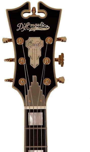 open zoom image for D'Angelico Excel EXL-1 Archtop Hollowbody Electric Guitar (with Case), Black Headstock