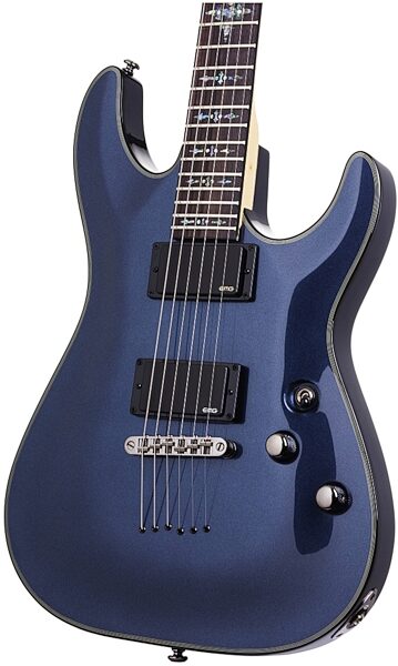open zoom image for Schecter Damien Elite Electric Guitar, Dark Metallic Blue Closeup