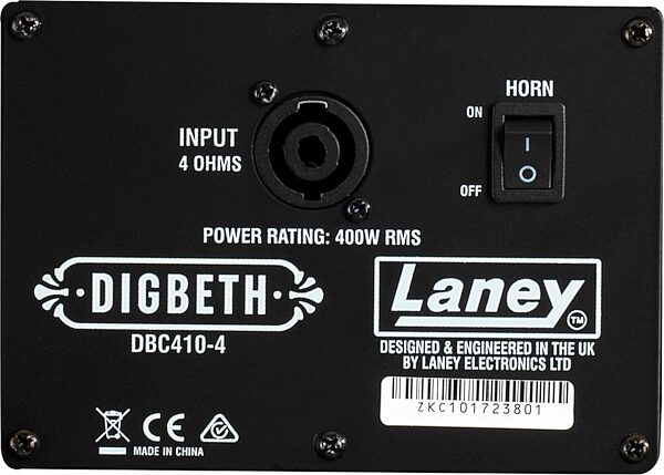 open zoom image for Laney Digbeth DBC410-4 Bass Speaker Cabinet (400 Watts, 4x10"), 4 Ohms, Action Position Back