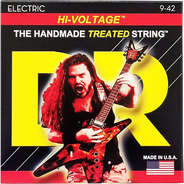 open zoom image for DR Strings DBG10 Hi-Voltage Electric Guitar Strings (Medium, 10-46), Light, 9-42, Boxshot Front