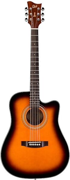 open zoom image for ESP LTD Xtone DC5E Acoustic-Electric Guitar, 2-Tone Sunburst