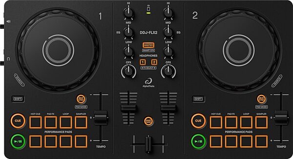 open zoom image for AlphaTheta DDJ-FLX2 Compact DJ Controller, New, Action Position Back